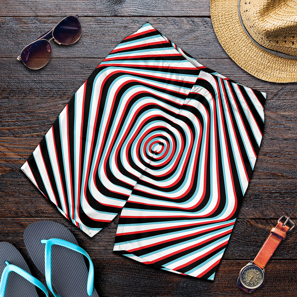 Anaglyph Optical Illusion Print Men's Shorts