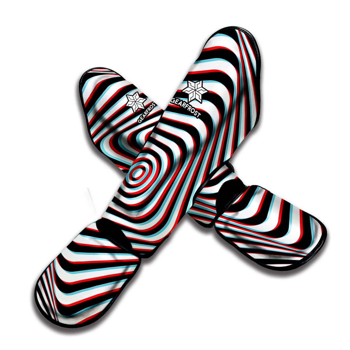 Anaglyph Optical Illusion Print Muay Thai Shin Guard