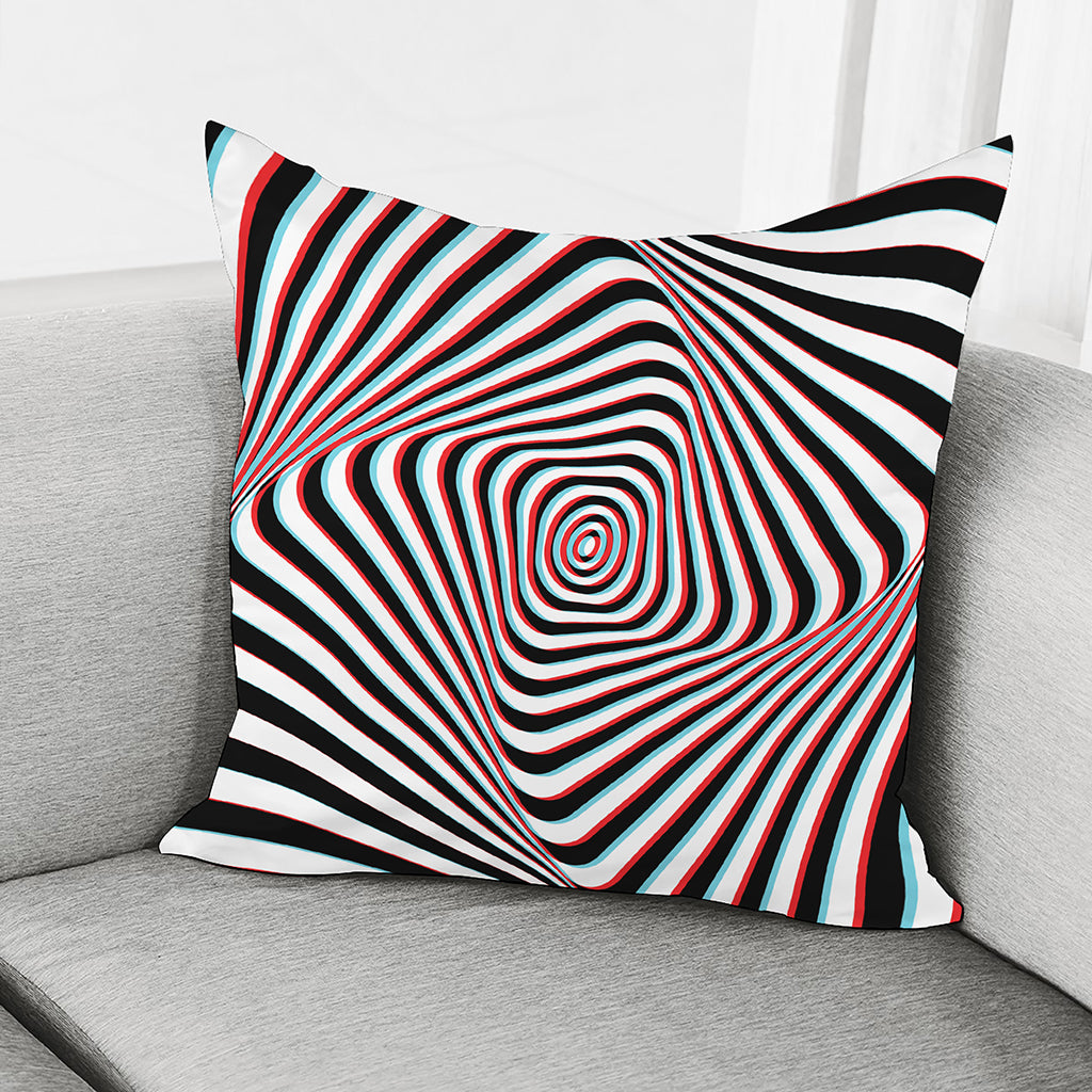 Anaglyph Optical Illusion Print Pillow Cover