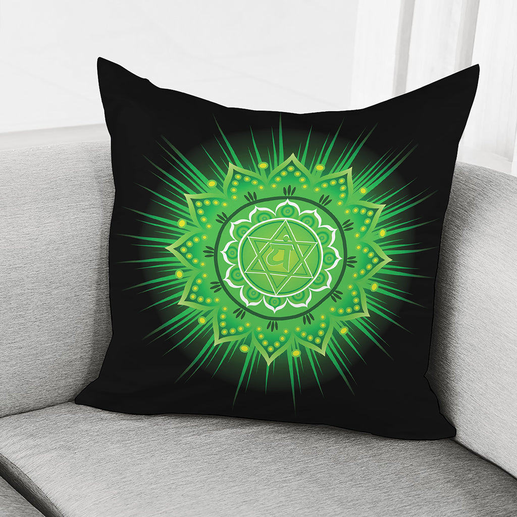 Anahata Chakra Mandala Print Pillow Cover