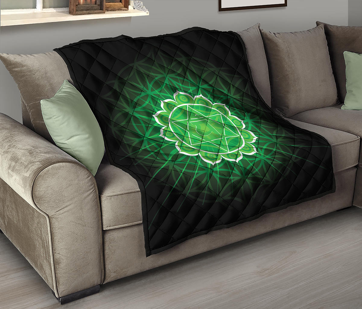 Anahata Chakra Spiritual Print Quilt
