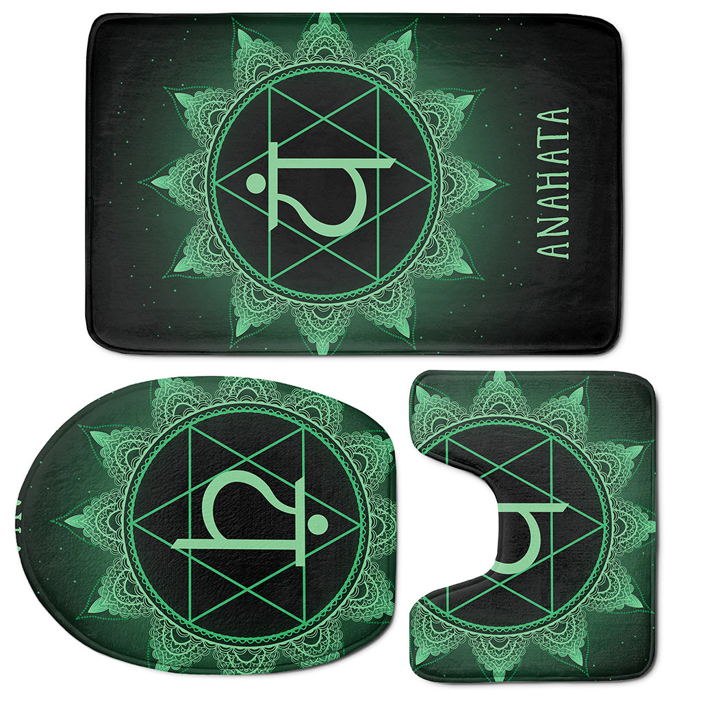 Anahata Chakra Symbol Print 3 Piece Bath Mat Set