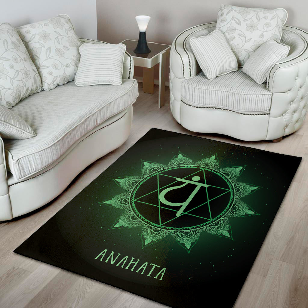 Anahata Chakra Symbol Print Area Rug