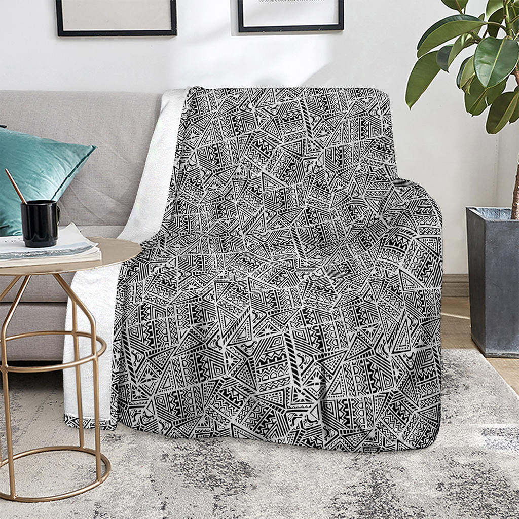 Ancient Aztec Tribal Pattern Print Blanket