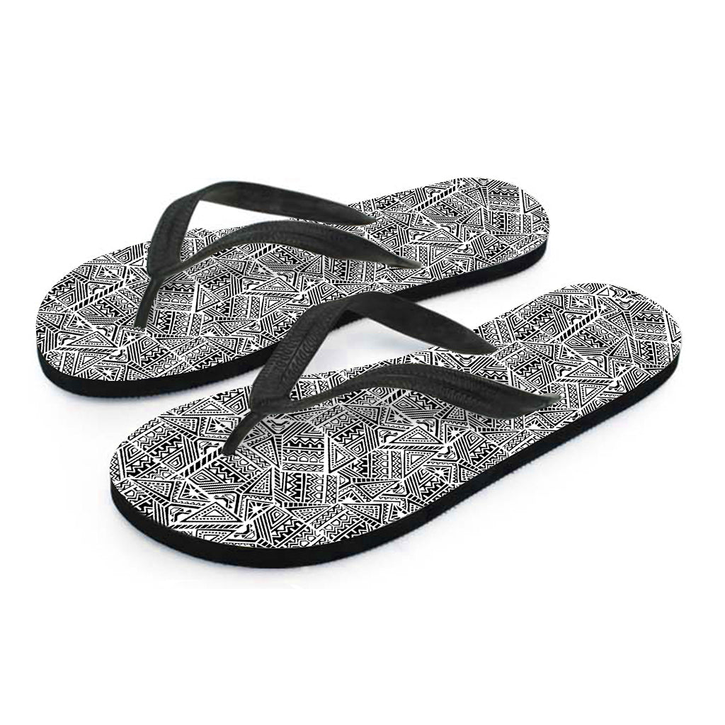 Ancient Aztec Tribal Pattern Print Flip Flops