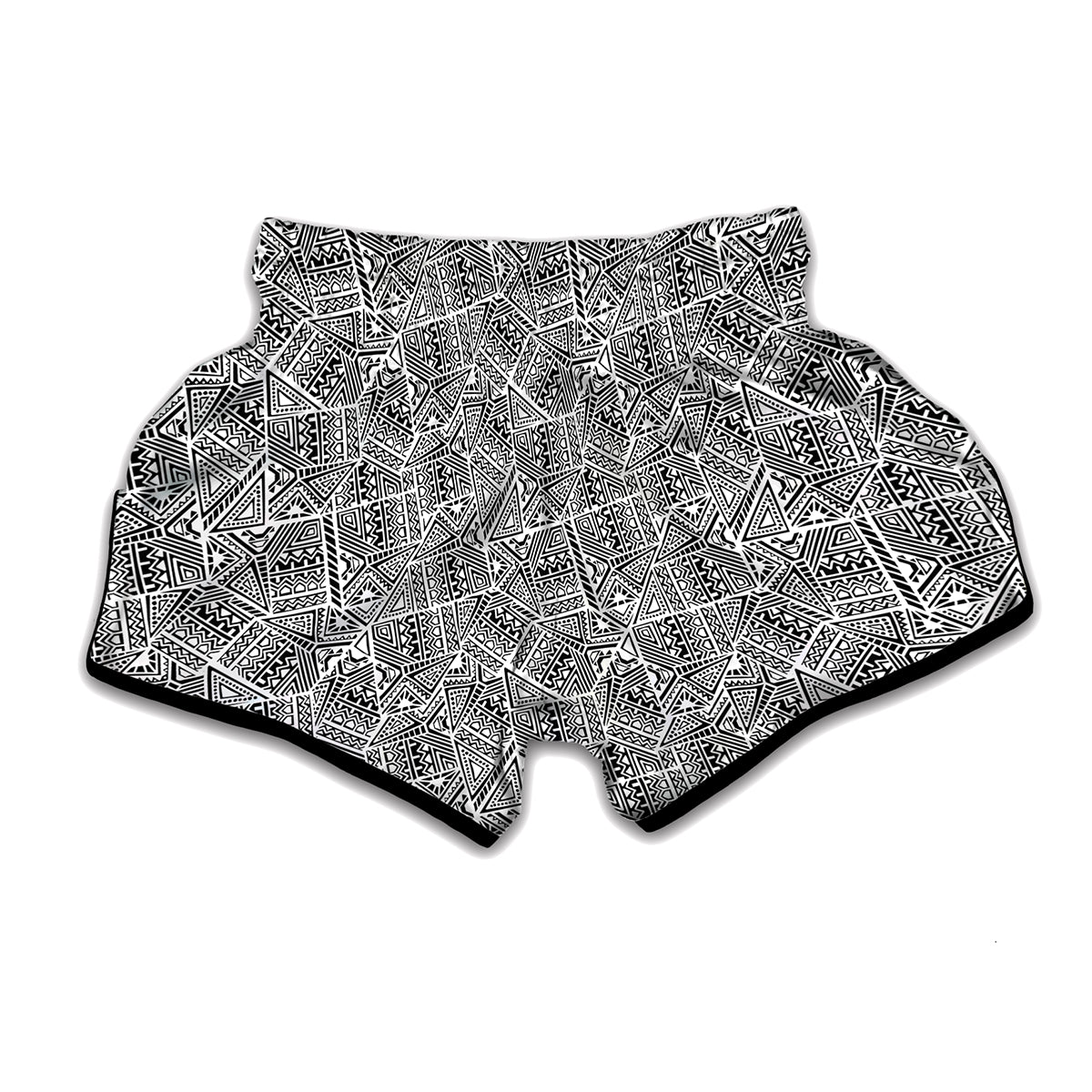 Ancient Aztec Tribal Pattern Print Muay Thai Boxing Shorts