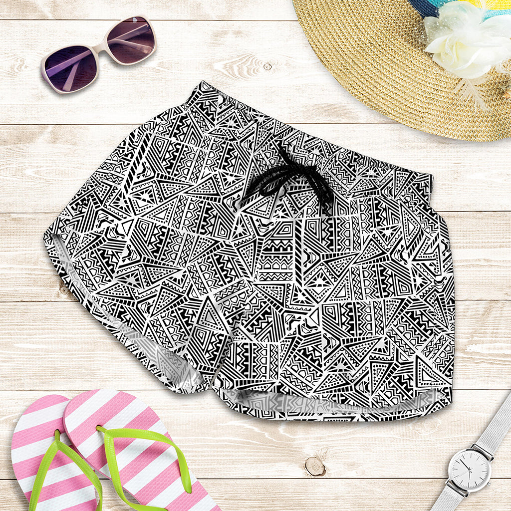 Ancient Aztec Tribal Pattern Print Women's Shorts