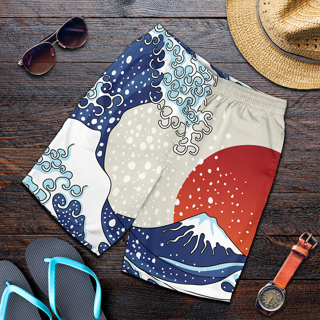 Ancient Great Japanese Wave Print Men's Shorts