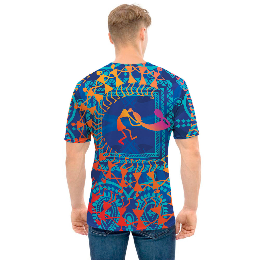 Ancient Indian Warli Tribal Print Men's T-Shirt