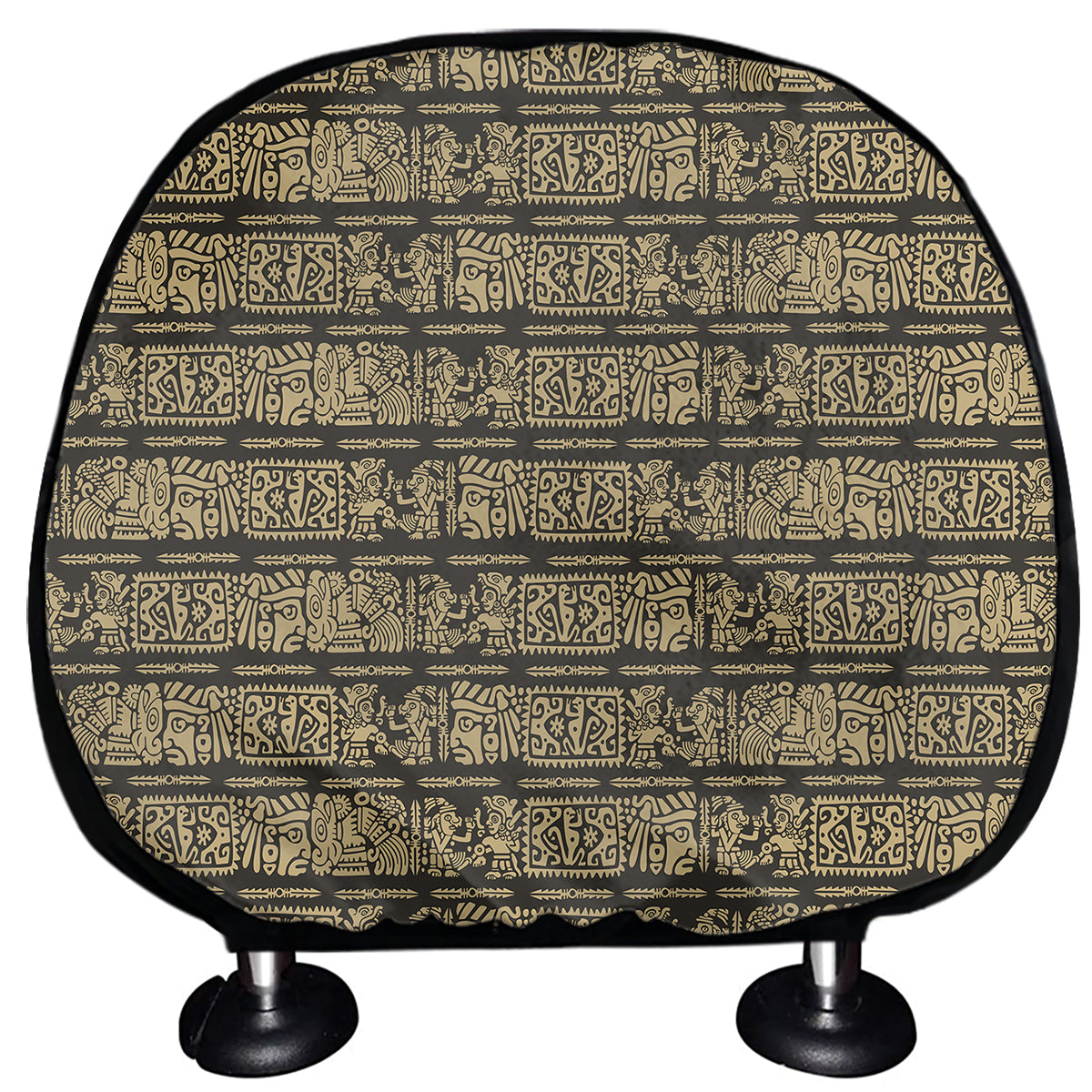 Ancient Maya Pattern Print Car Headrest Covers
