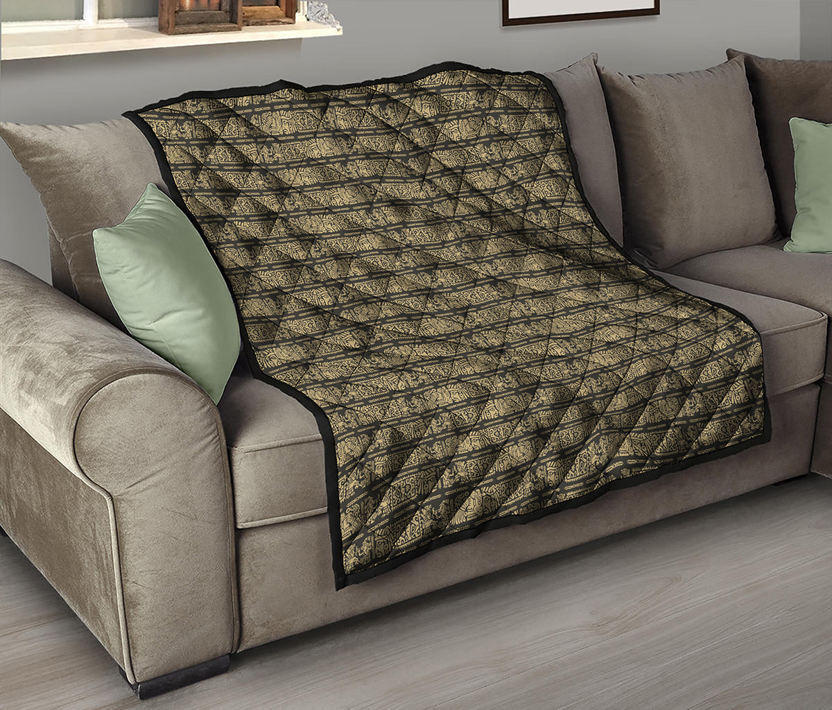 Ancient Maya Pattern Print Quilt