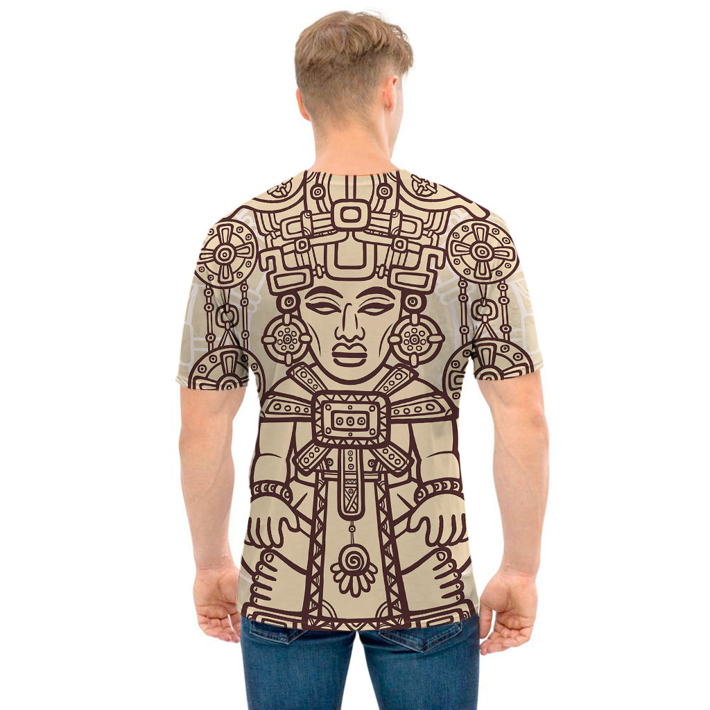 Ancient Mayan Statue Print Men's T-Shirt