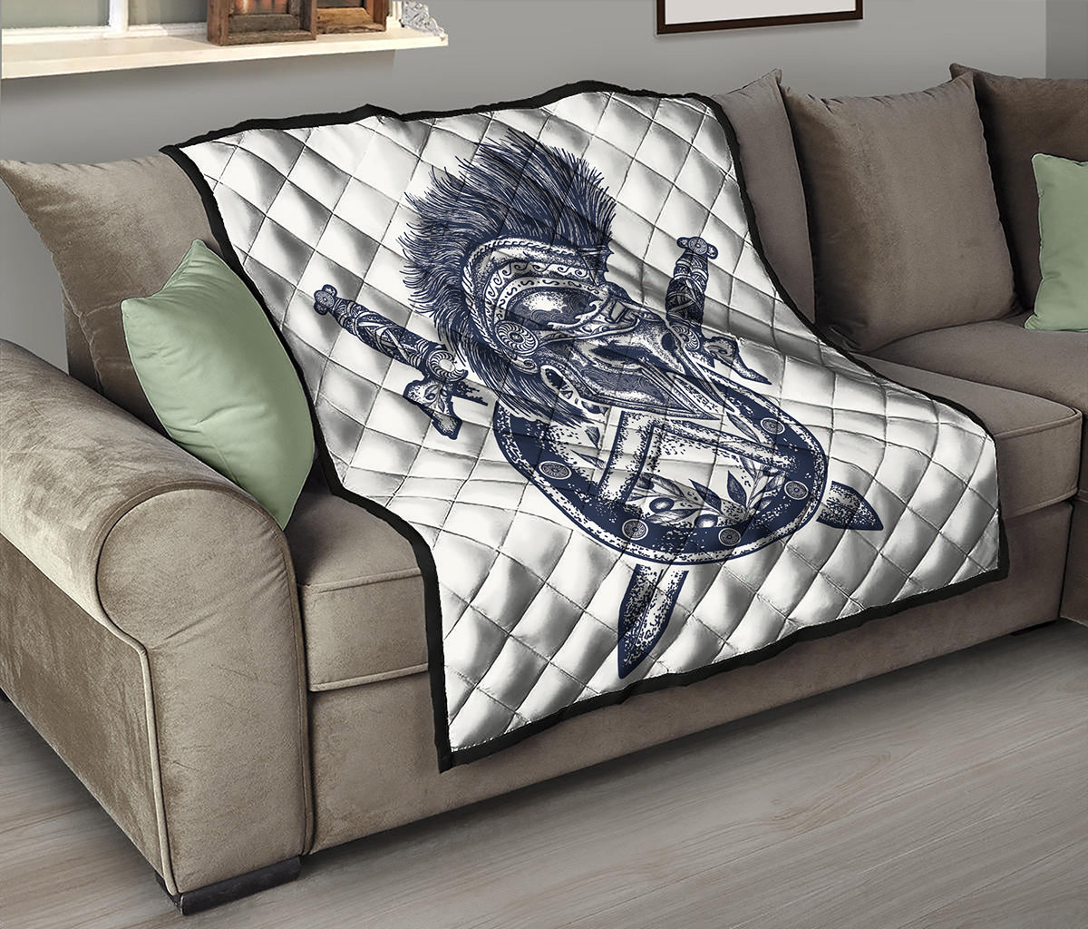 Ancient Spartan Print Quilt