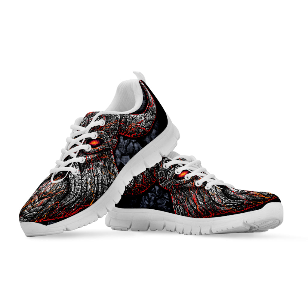 Ancient Viking Norse God Odin Print White Sneakers