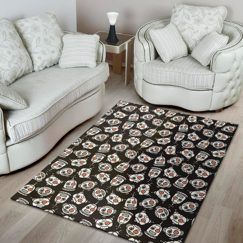 Angry Robot Pattern Print Area Rug