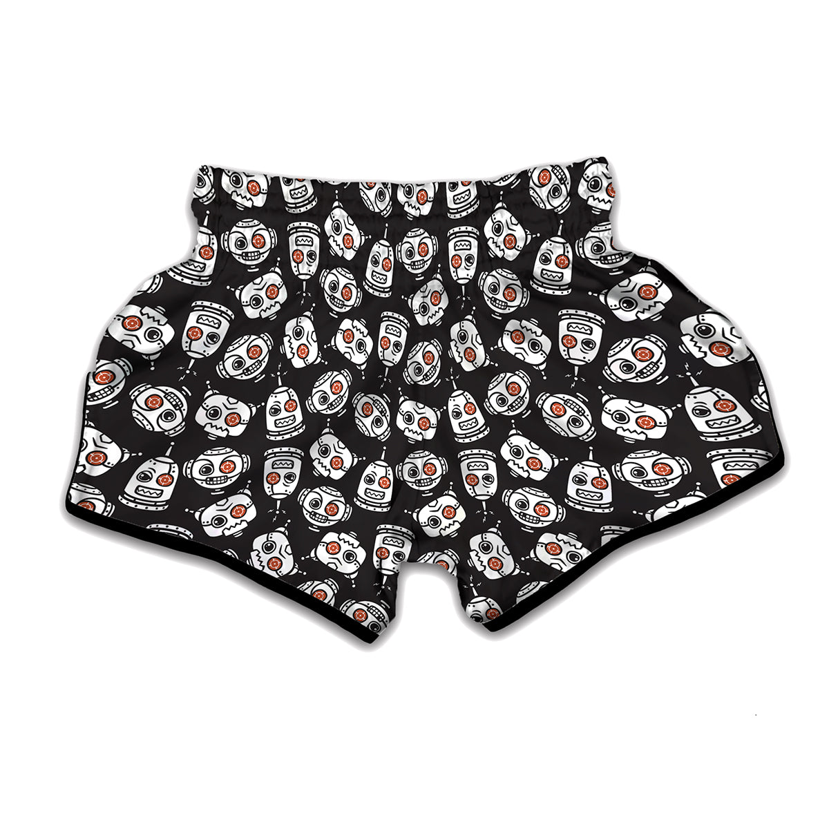 Angry Robot Pattern Print Muay Thai Boxing Shorts