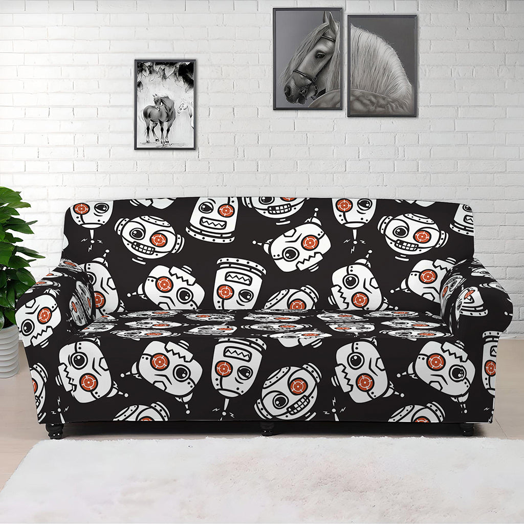 Angry Robot Pattern Print Sofa Cover