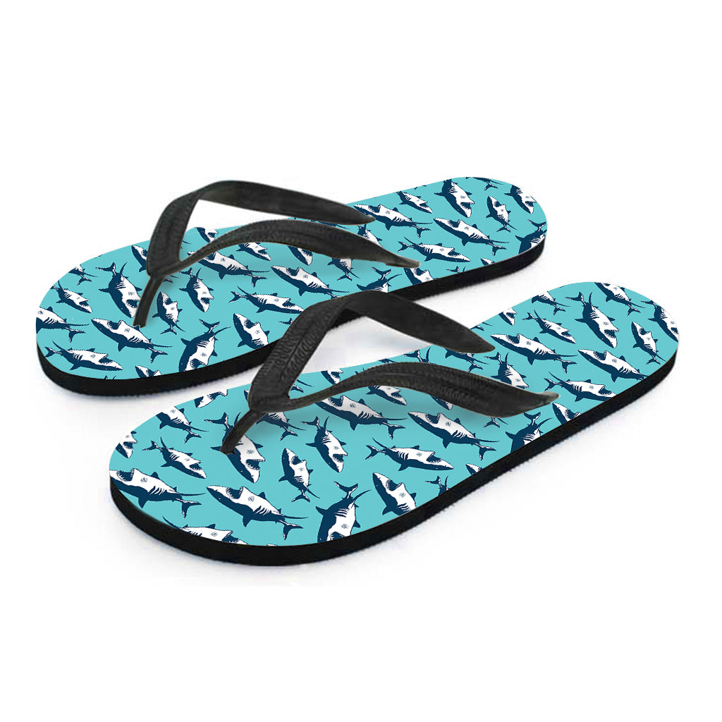 Angry Shark Pattern Print Flip Flops