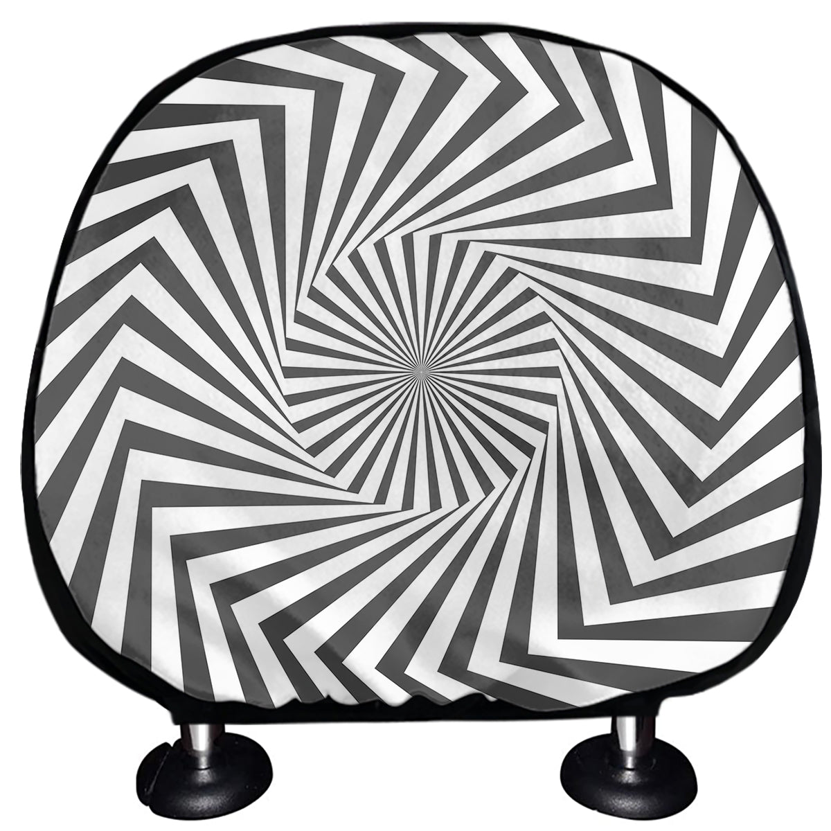 Angular Swirl Motion Illusion Print Car Headrest Covers