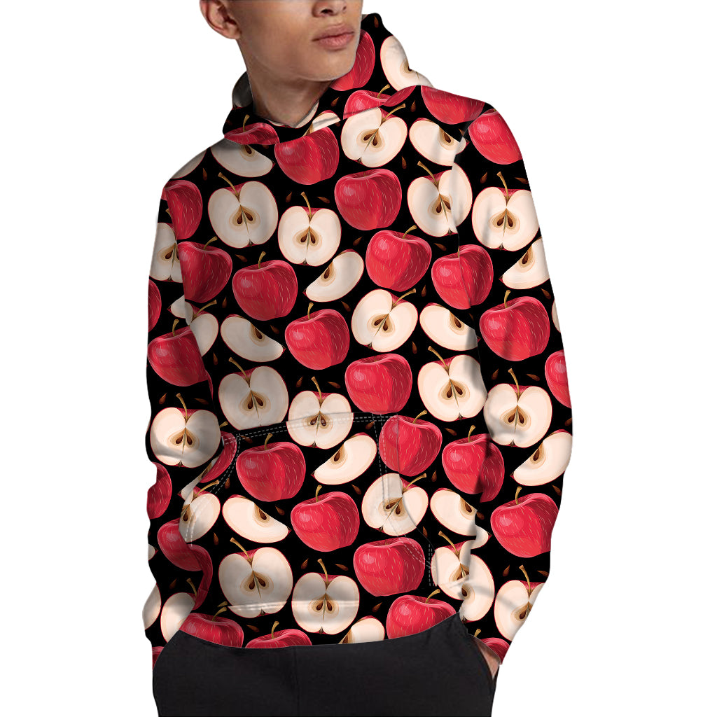Apple Pattern Print Pullover Hoodie