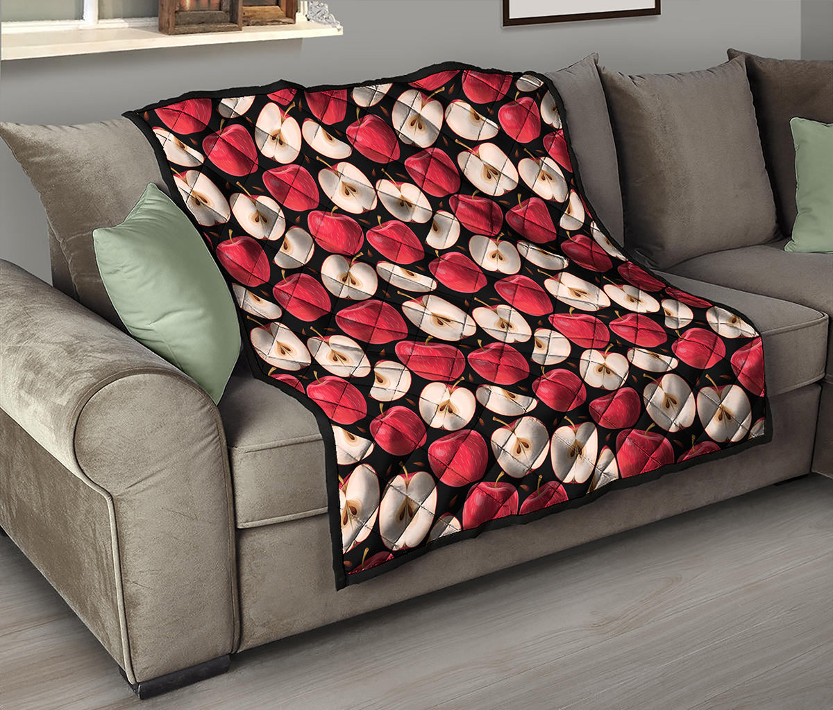 Apple Pattern Print Quilt