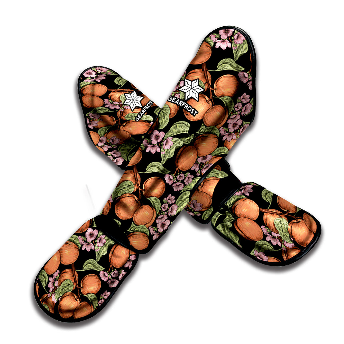 Apricot And Flower Pattern Print Muay Thai Shin Guard