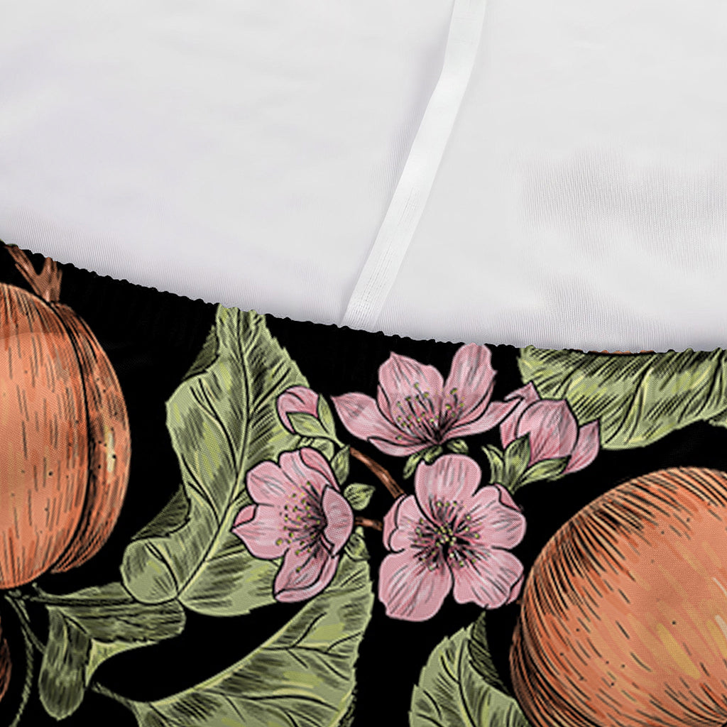 Apricot And Flower Pattern Print Sofa Cover