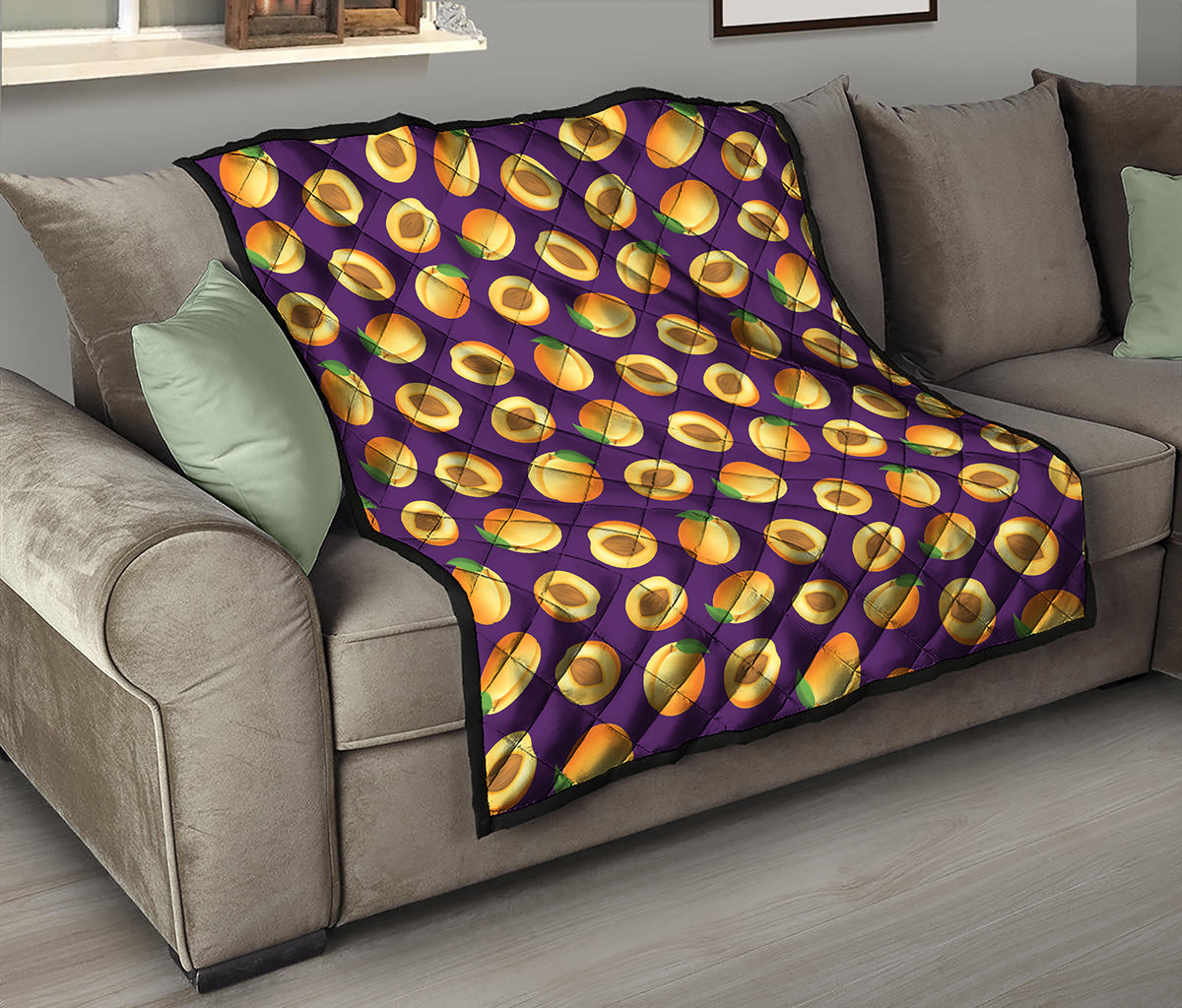 Apricot Fruit Pattern Print Quilt