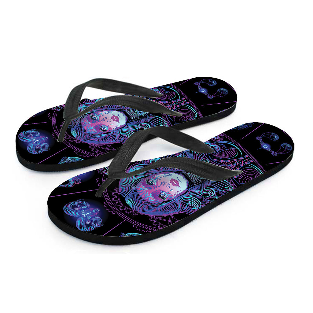 Aquarius And Astrological Signs Print Flip Flops