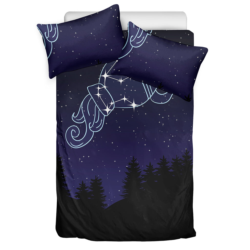 Aquarius Constellation Print Duvet Cover Bedding Set
