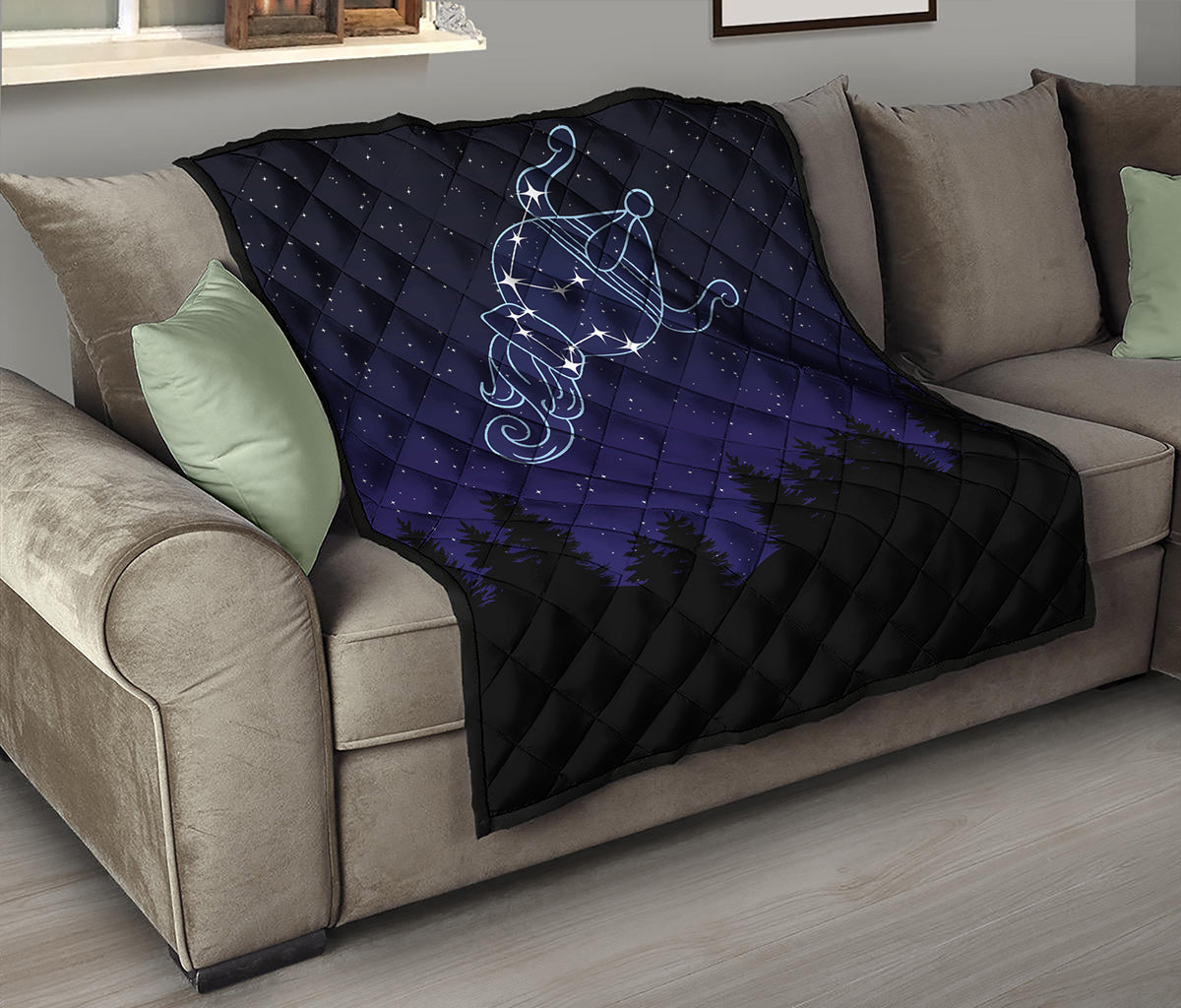 Aquarius Constellation Print Quilt
