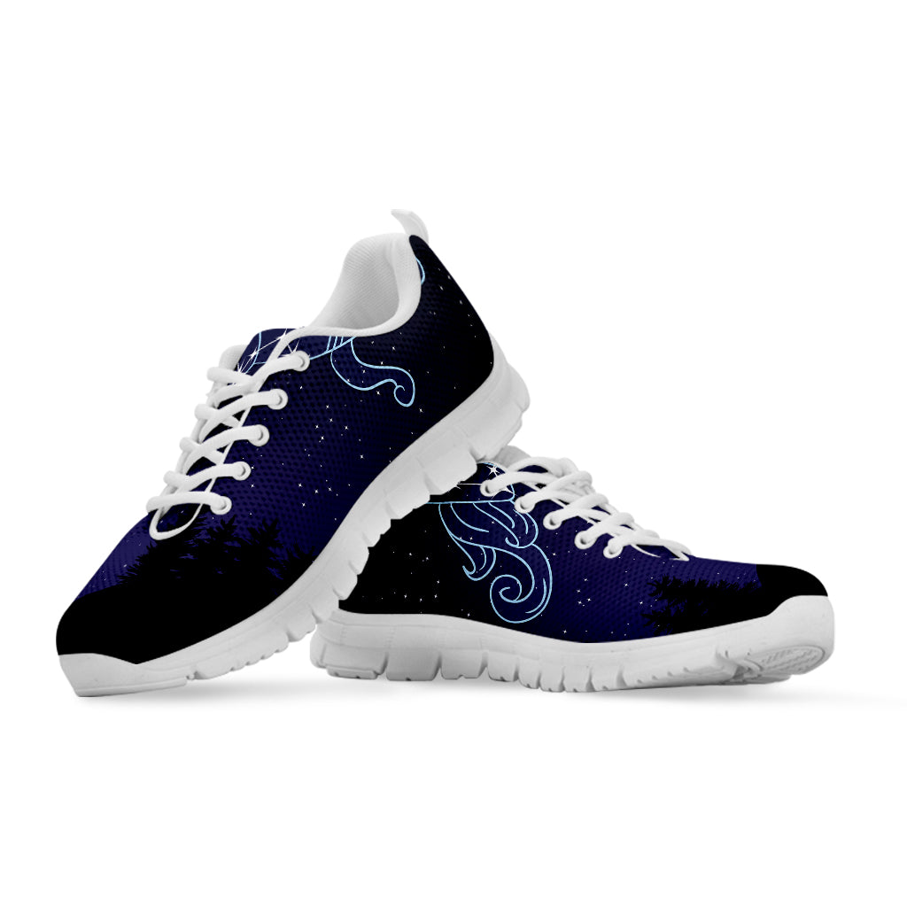 Aquarius Constellation Print White Sneakers