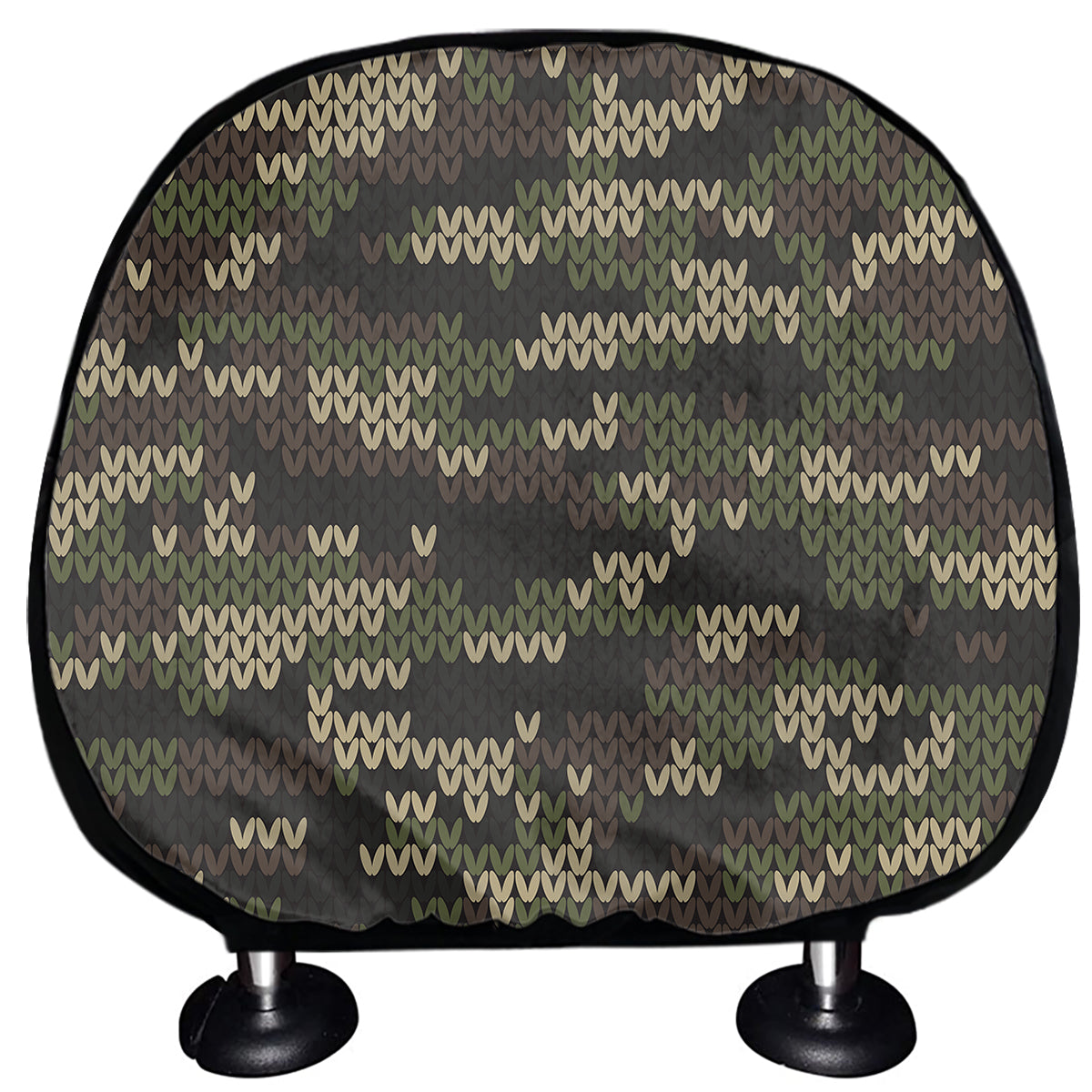 Army Camouflage Knitted Pattern Print Car Headrest Covers