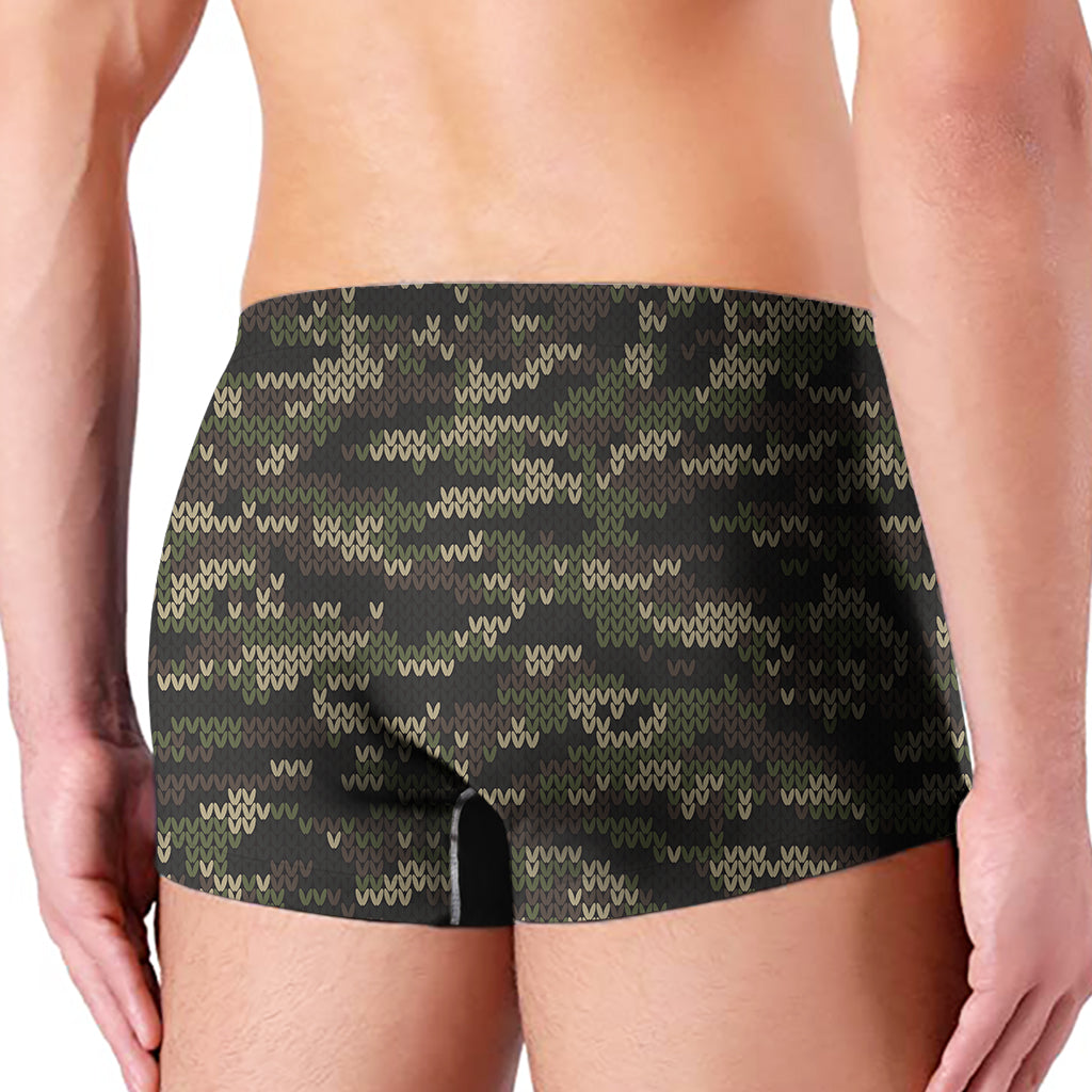 Army Camouflage Knitted Pattern Print Men's Boxer Briefs