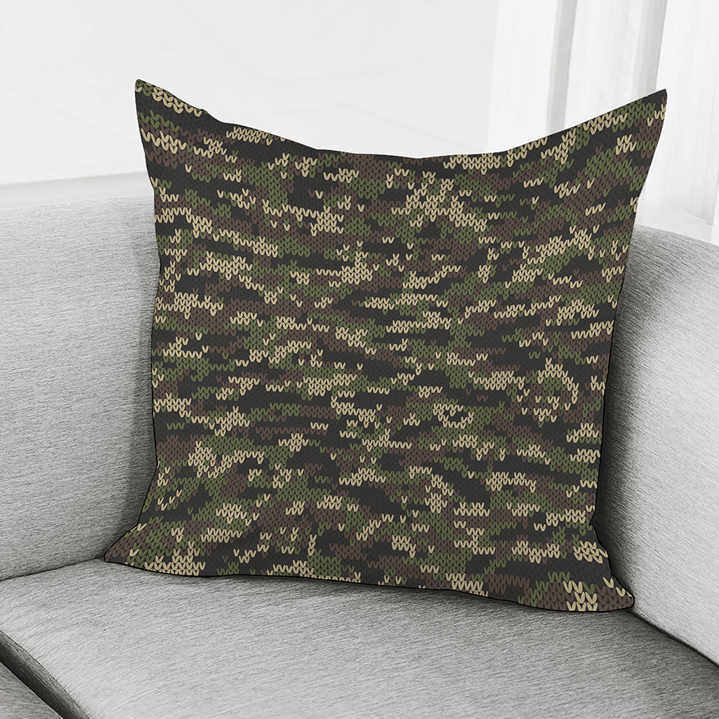 Army Camouflage Knitted Pattern Print Pillow Cover