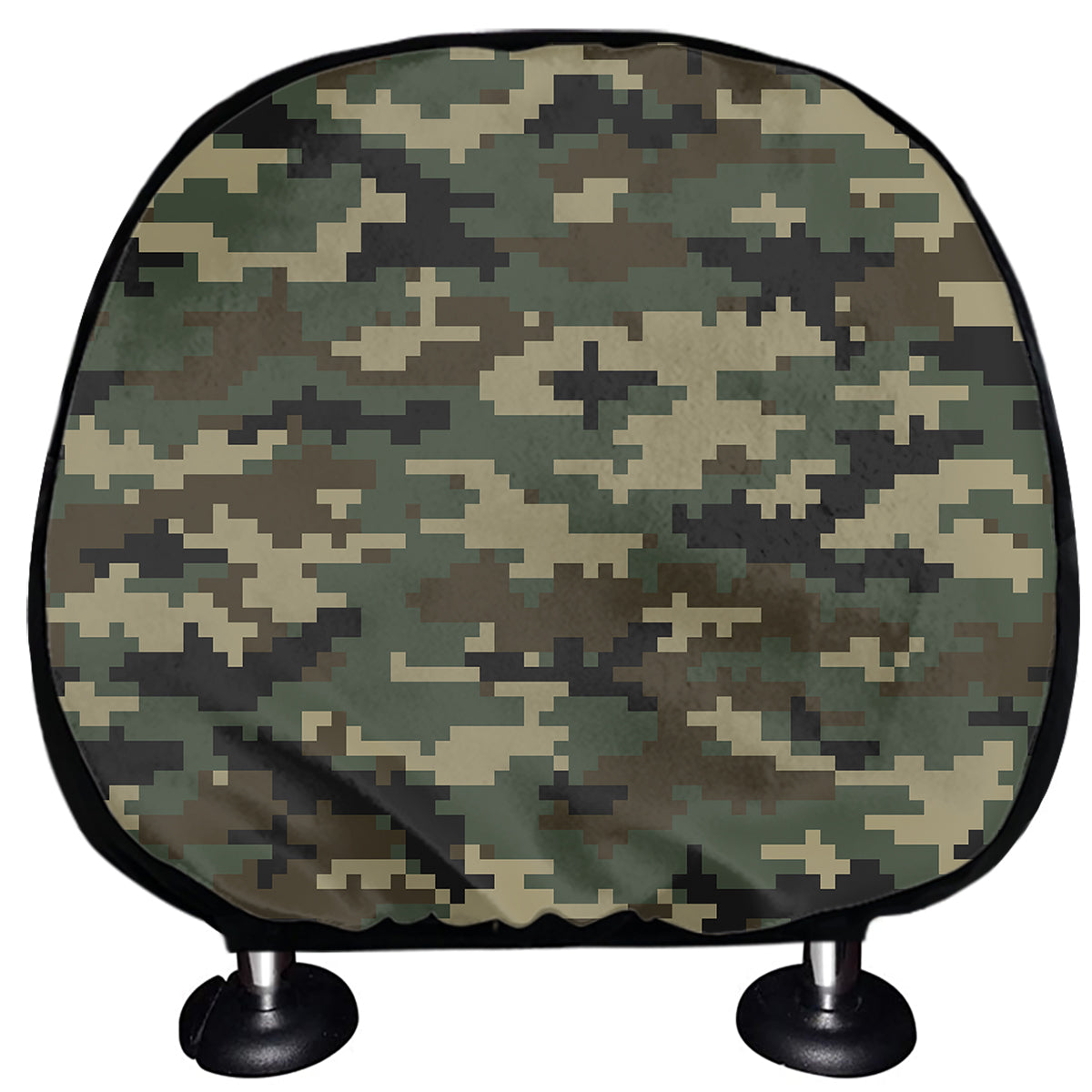 Army Green Digital Camo Pattern Print Car Headrest Covers