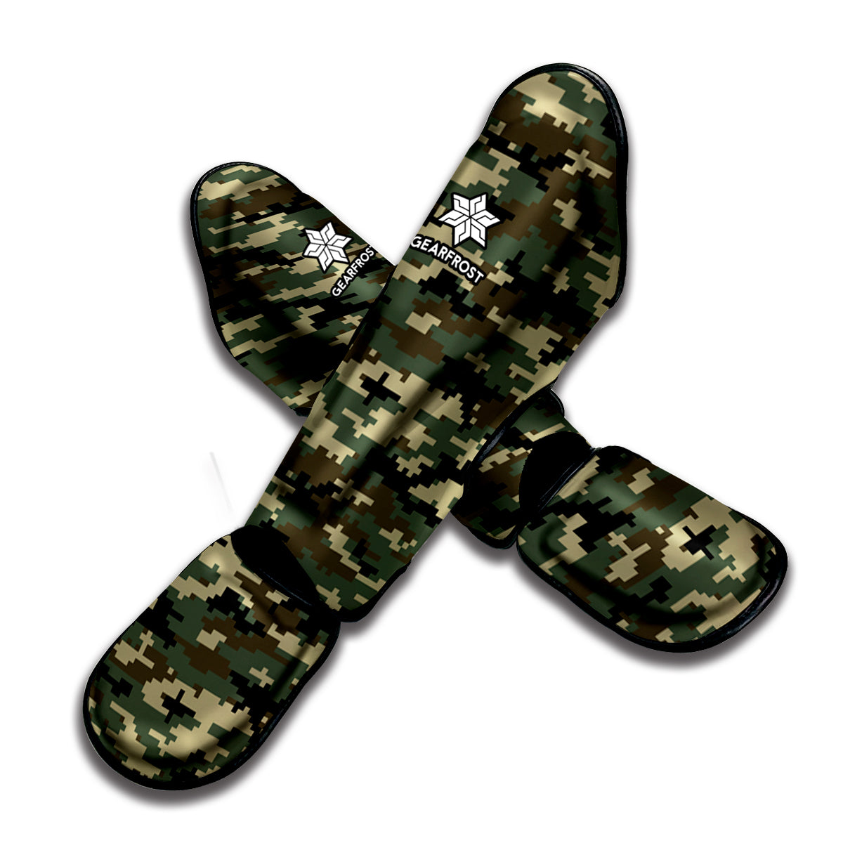 Army Green Digital Camo Pattern Print Muay Thai Shin Guard
