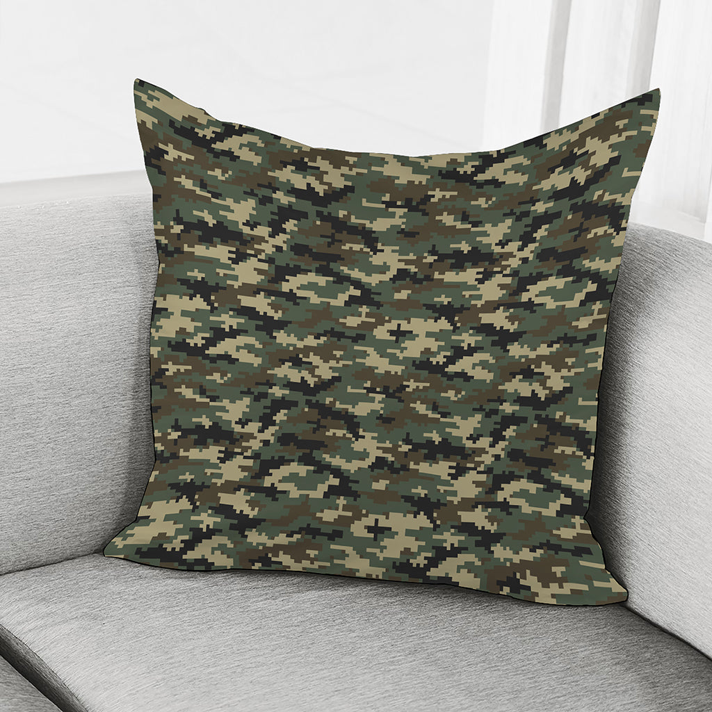 Army Green Digital Camo Pattern Print Pillow Cover