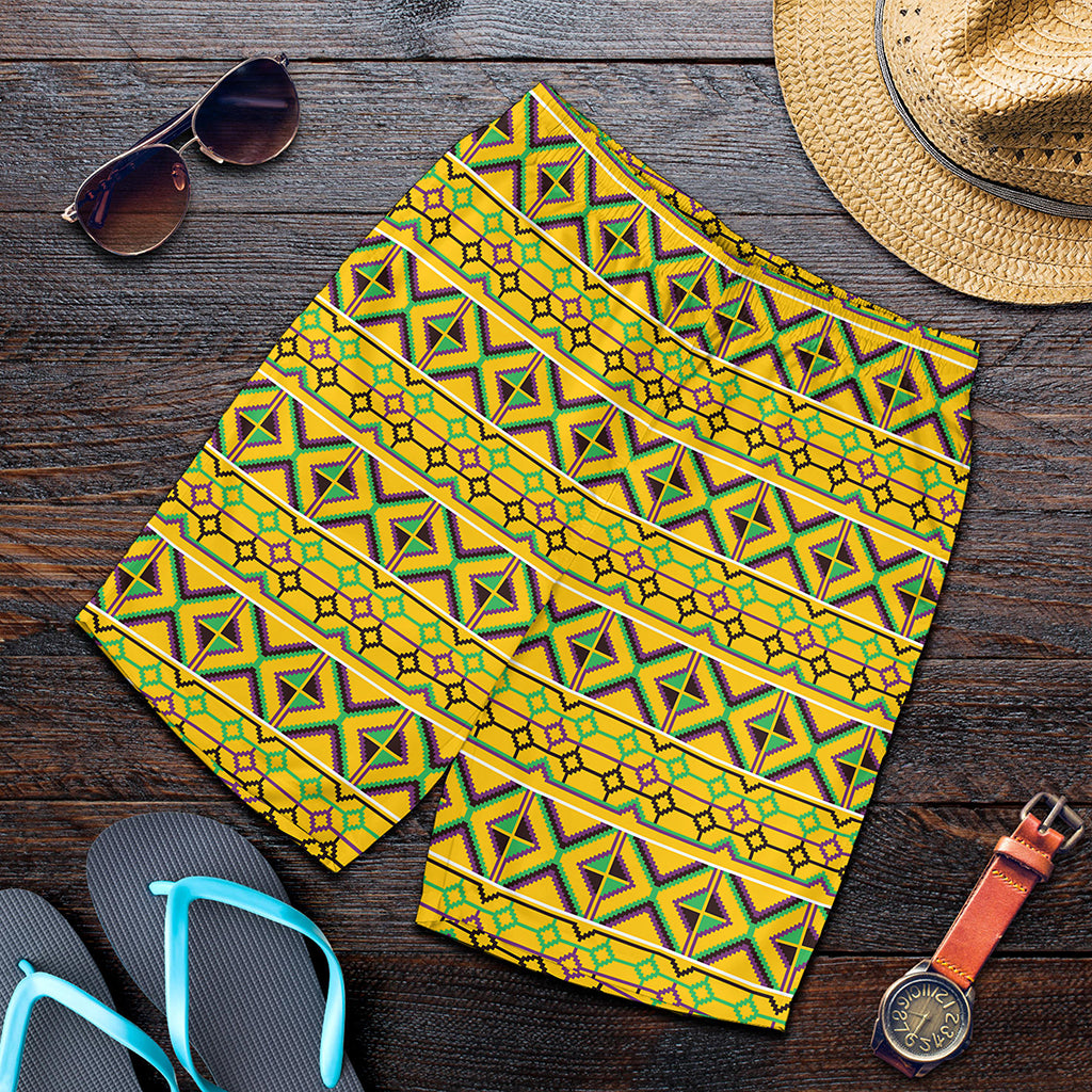 Asante Kente Pattern Print Men's Shorts