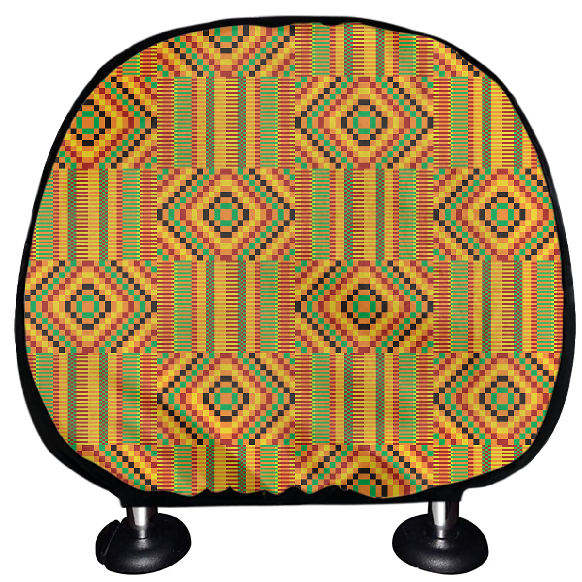 Ashanti Kente Pattern Print Car Headrest Covers