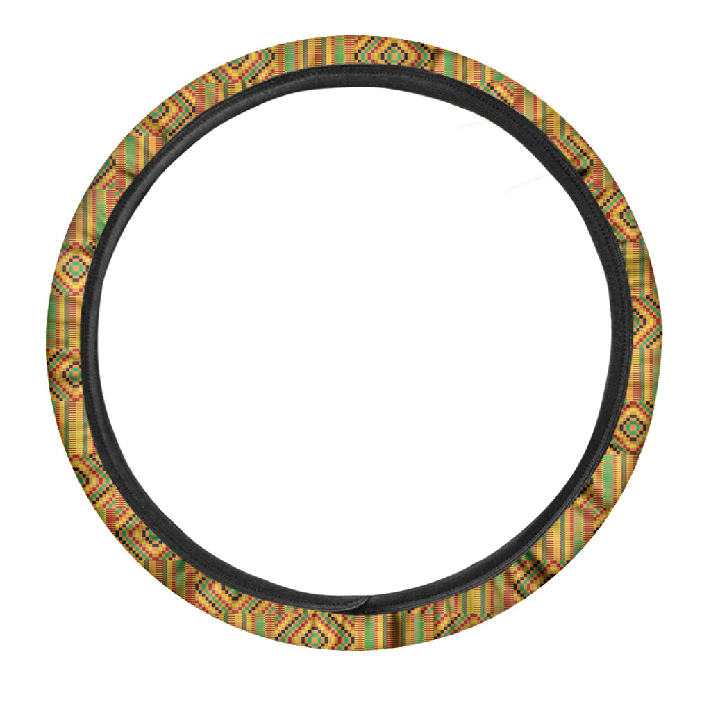 Ashanti Kente Pattern Print Car Steering Wheel Cover