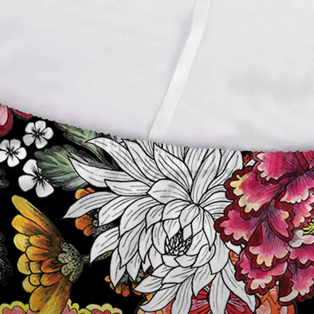 Asian Chrysanthemum Pattern Print Sofa Cover