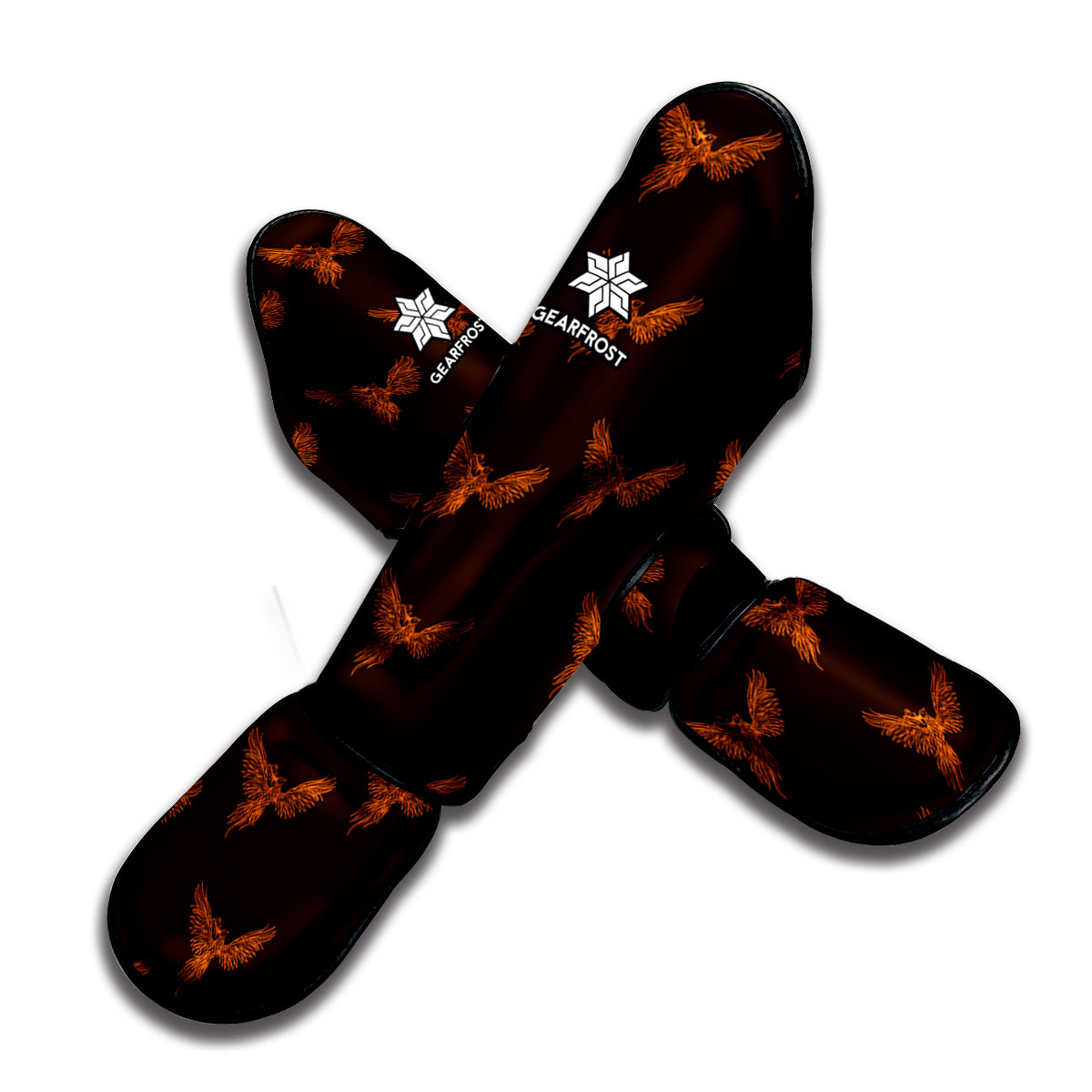 Asian Phoenix Pattern Print Muay Thai Shin Guard
