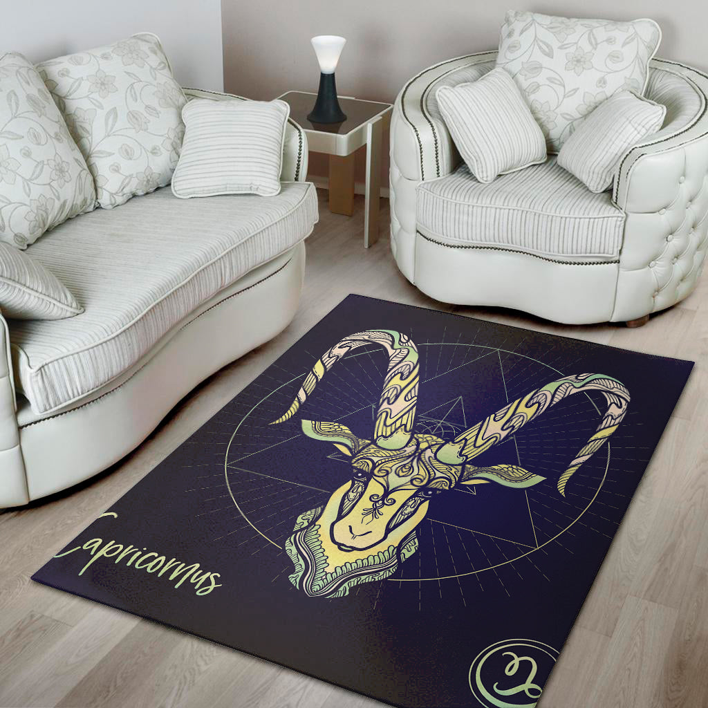 Astrological Capricorn Sign Print Area Rug