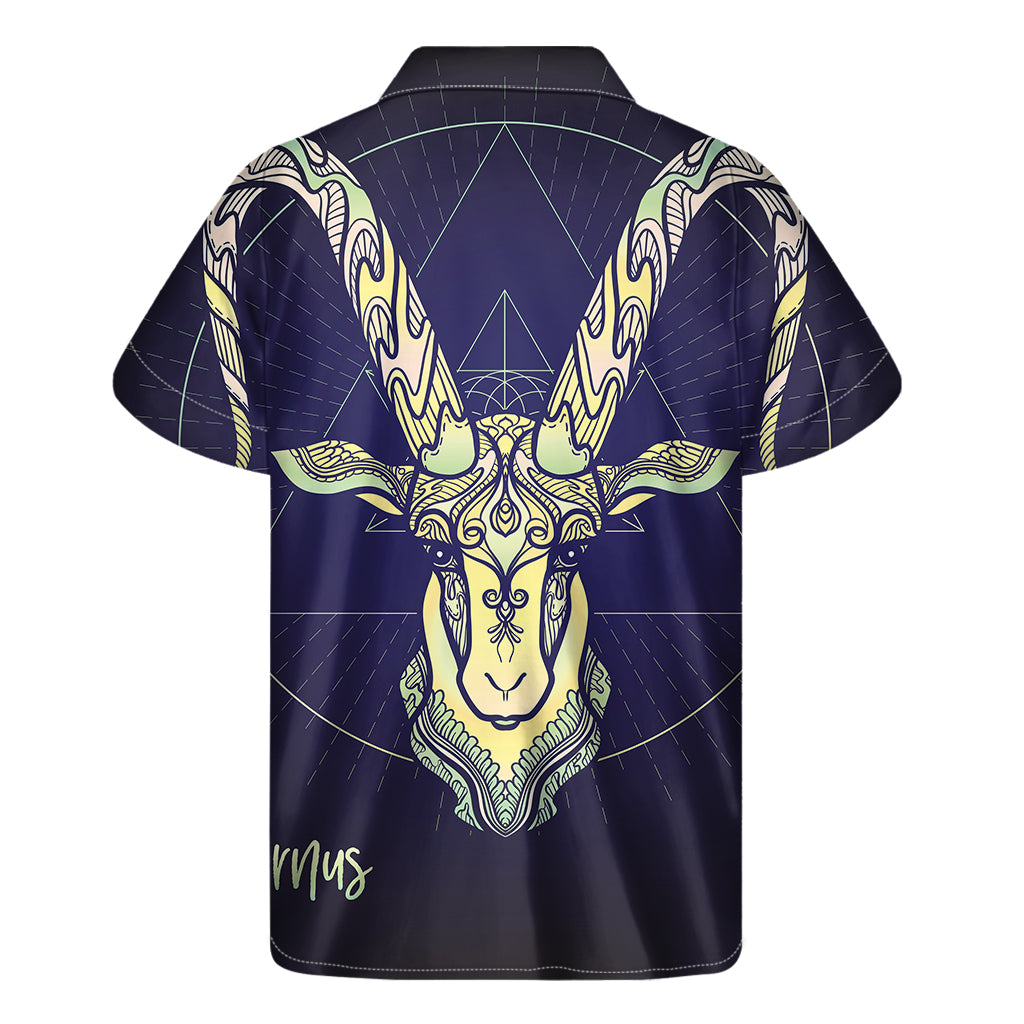 Astrological Capricorn Sign Print Men's Short Sleeve Shirt