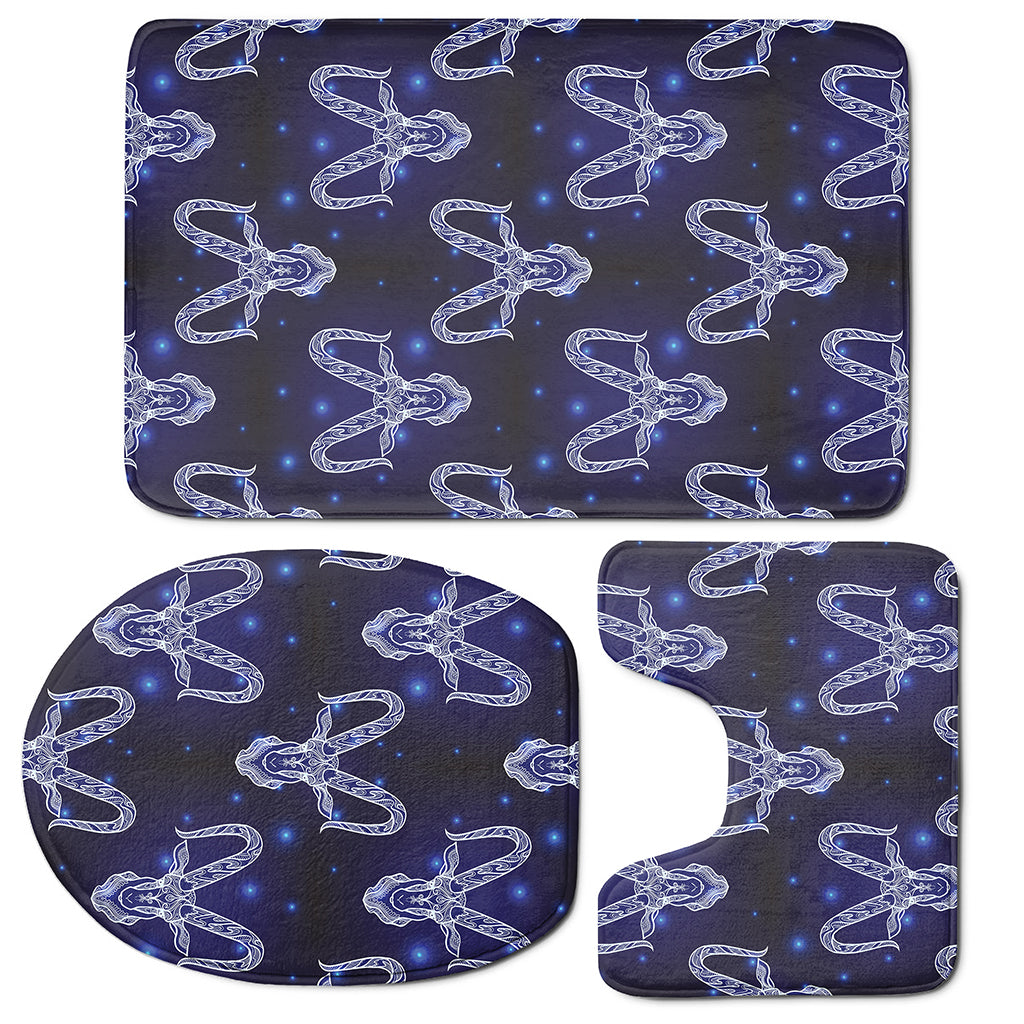Astrology Capricorn Sign Print 3 Piece Bath Mat Set