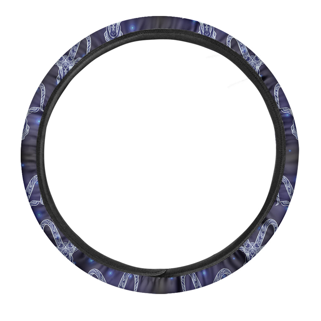 Astrology Capricorn Sign Print Car Steering Wheel Cover