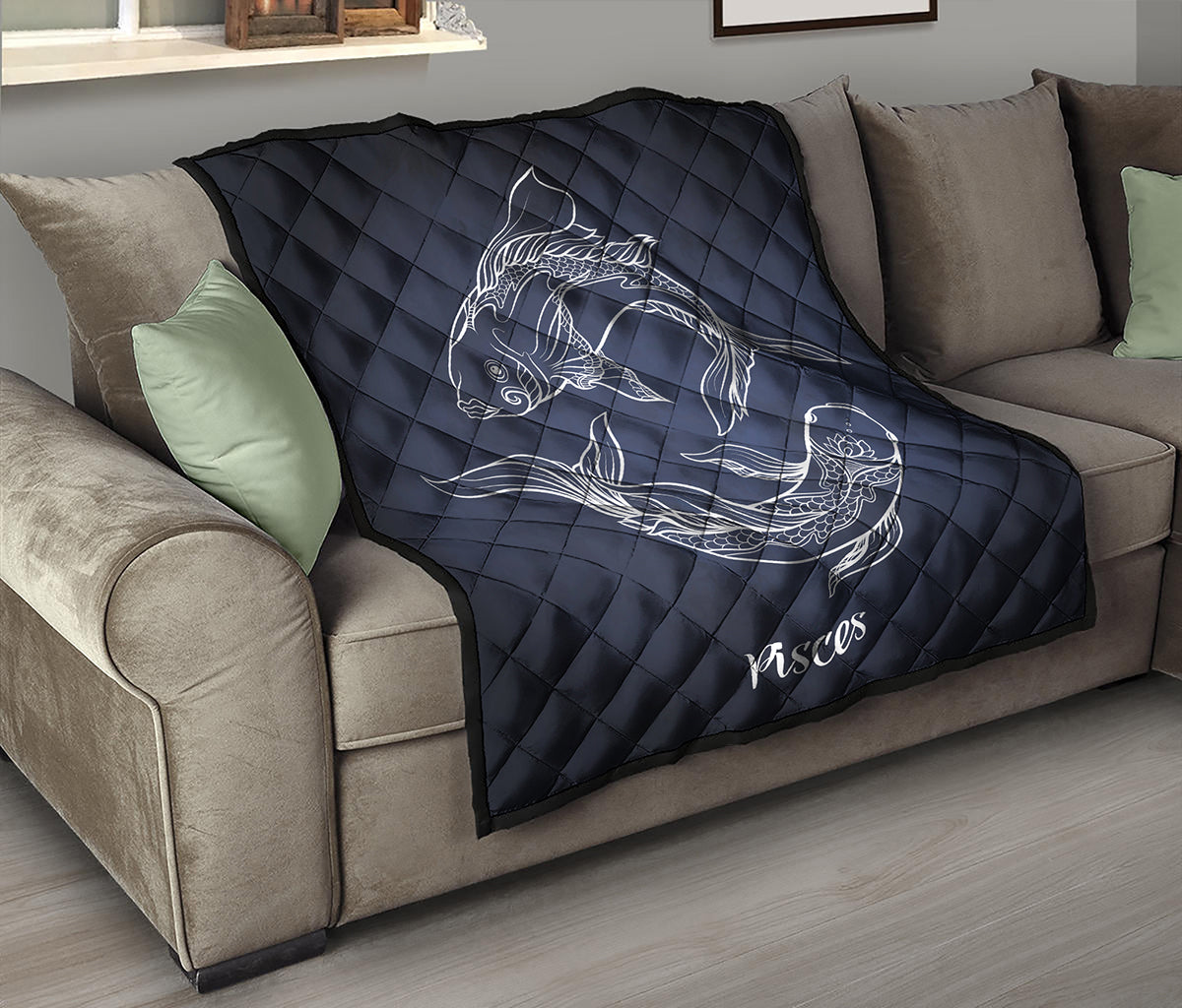 Astrology Pisces Sign Print Quilt