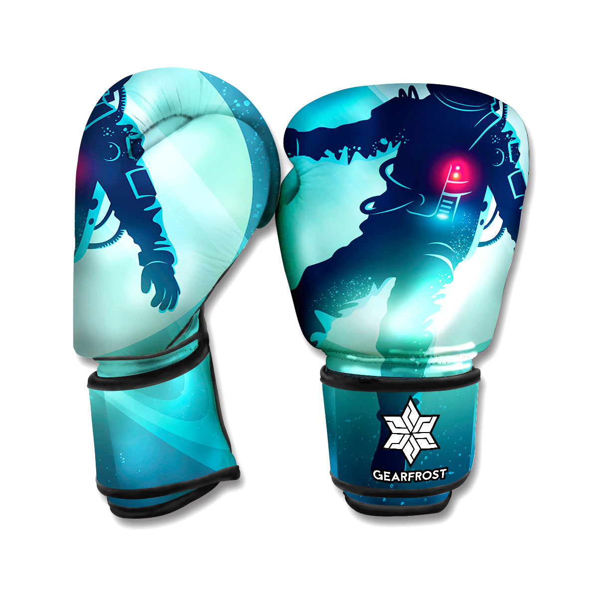 Astronaut Floating Through Space Print Boxing Gloves