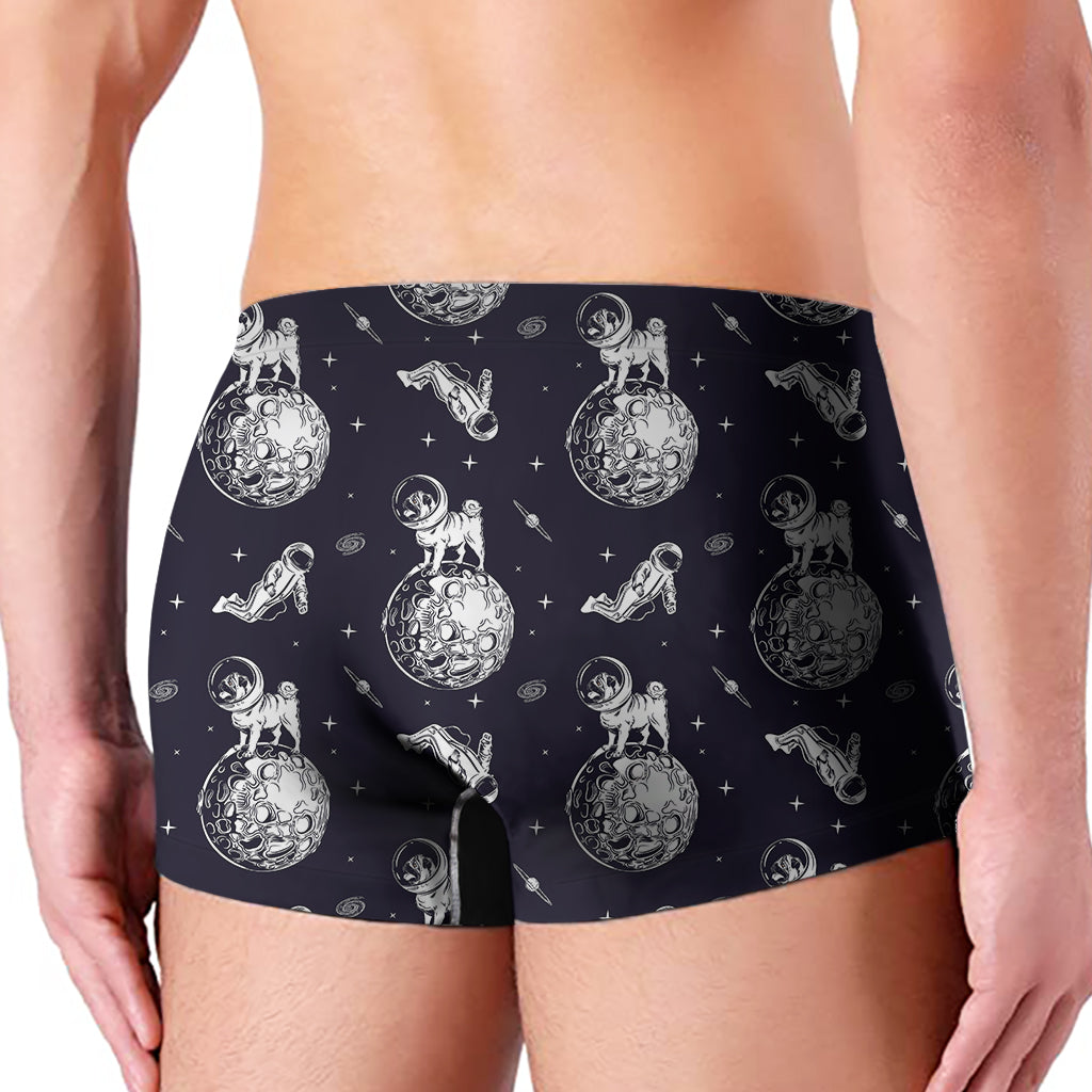 Astronaut Pug In Space Pattern Print Men's Boxer Briefs